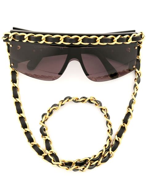 chanel sunglasses leather chain